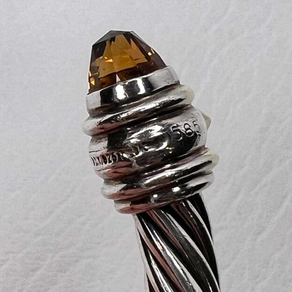 David Yurman Renaissance SS & 14kt Gold Bracelet, Gemstone Accents - Picture 9 of 10